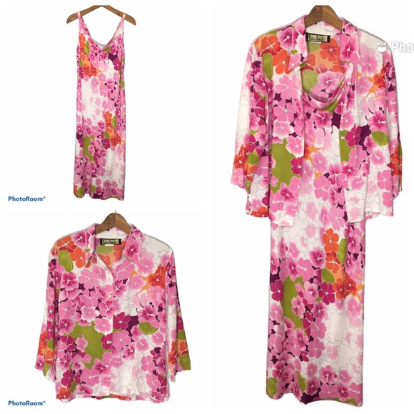 Vintage Dresses & Skirts - Vintage 90's Y2K Two Piece Floral Sundress Blouse